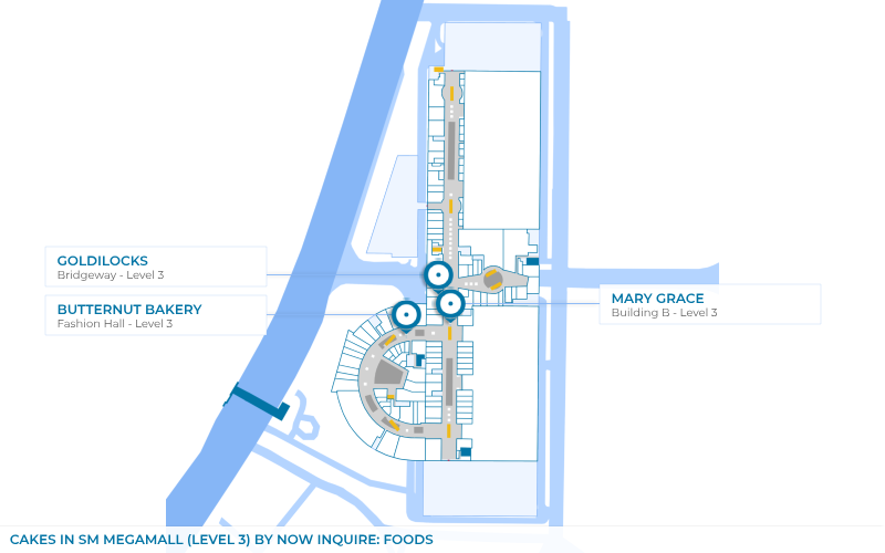 Map - Cakes in SM Megamall - Level 3